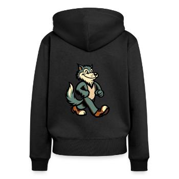 Rétro Vintage Style Halloween Loup-Garou Costume Décoration - Sweat à capuche zippé Premium bio Femme - noir - Dos - Julia (174cm)