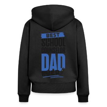 School Counselor Dad Best School - Frauen Premium Bio Zip Hoodie - Schwarz - Hinten - Julia (174cm)