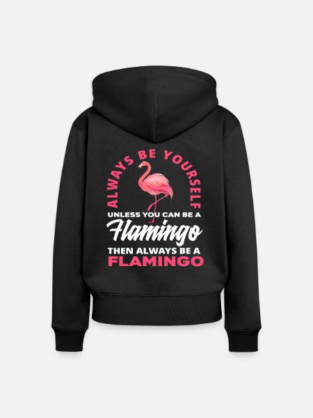 Flamingo Flamingo - Frauen Premium Bio Zip Hoodie - Schwarz