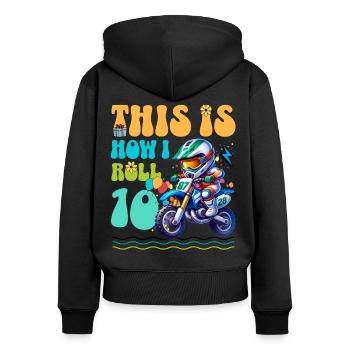 Motocross 10th Birthday - Women's Premium Organic Zip Hoodie - black - Back - Julia (174cm)