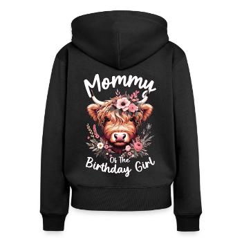 Mommy Of The Birthday Girl - Women's Premium Organic Zip Hoodie - black - Back - Julia (174cm)