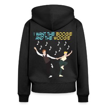 Boogie Woogie Swing Music Dancing - Frauen Premium Bio Zip Hoodie - Schwarz - Hinten - Julia (174cm)