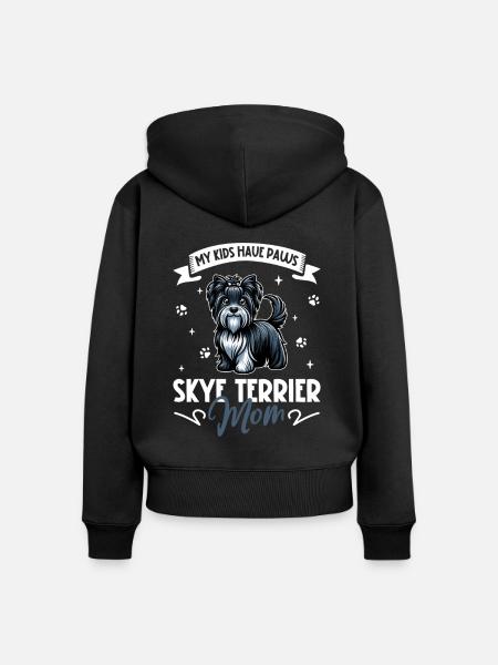 Skye Terrier Mama - Frauen Premium Bio Zip Hoodie - Schwarz