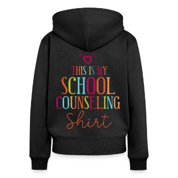 School Counselor This Is My School - Women's Premium Organic Zip Hoodie - black - Back - Julia (174cm)