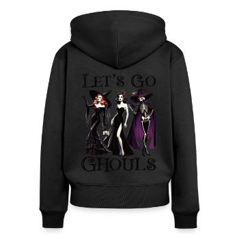 Costume de sorcière d’Halloween Balai de sorcière - Sweat à capuche zippé Premium bio Femme - noir - Dos - Julia (174cm)