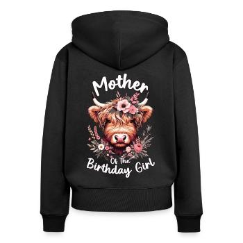 Mother Of The Birthday Girl - Women's Premium Organic Zip Hoodie - black - Back - Julia (174cm)
