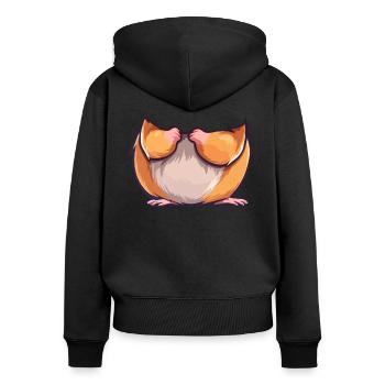 Süßer Hamster Halloween Verkleidung Kostüm - Frauen Premium Bio Zip Hoodie - Schwarz - Hinten - Julia (174cm)