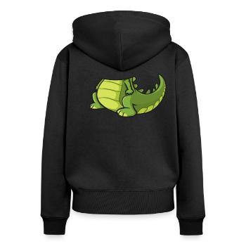 Gefährliches Krokodil Halloween Kostüm für Kinder - Frauen Premium Bio Zip Hoodie - Schwarz - Hinten - Julia (174cm)