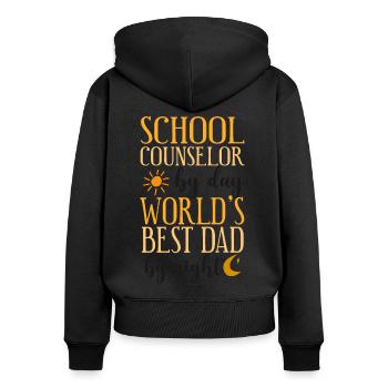 School Counselor Dad School - Women's Premium Organic Zip Hoodie - black - Back - Julia (174cm)