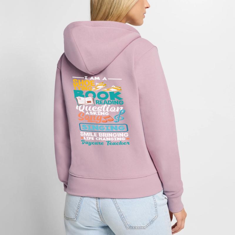Bow Binding Book Reader Questioner Women's Premium Organic Zip Hoodie