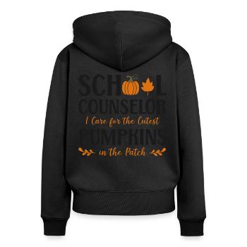 Conseiller scolaire Cas de citrouille - Sweat à capuche zippé Premium bio Femme - noir - Dos - Julia (174cm)