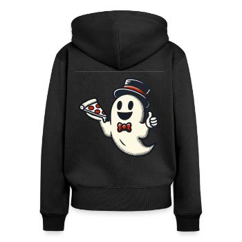 Letztes Minute Kostüm Pizzalieferant Geist - Frauen Premium Bio Zip Hoodie - Schwarz - Hinten - Julia (174cm)