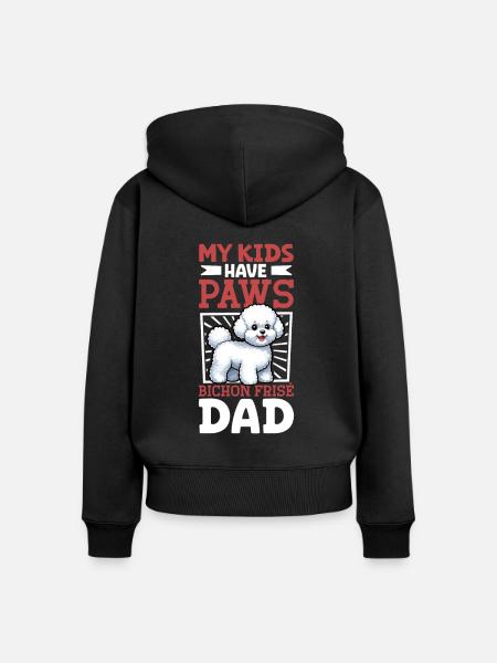 Bichon Frisé Papa - Frauen Premium Bio Zip Hoodie - Schwarz