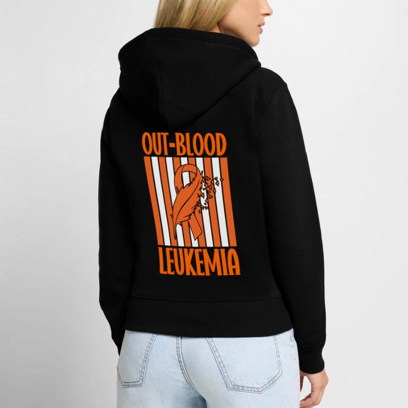 Leukämie Bewusstsein Blutkrebs Bekämpfung Frauen Premium Bio Zip Hoodie