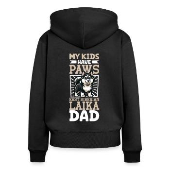 Laïka de Sibérie orientale Papa - Sweat à capuche zippé Premium bio Femme - noir - Dos - Julia (174cm)