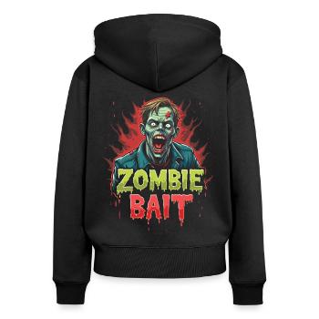 Halloween Zombie Design - Frauen Premium Bio Zip Hoodie - Schwarz - Hinten - Julia (174cm)