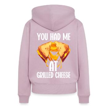 Grillkäse Gegrillter Käse Foodie Käse Sandwich - Frauen Premium Bio Zip Hoodie - Altrosa - Hinten - Julia (174cm)