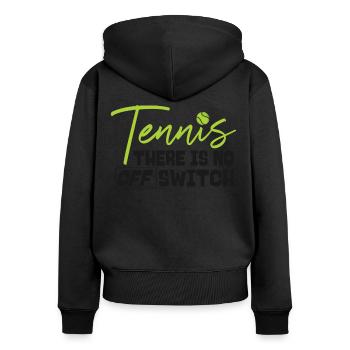 Drôle de joueur de tennis Raquette Tennis - Sweat à capuche zippé Premium bio Femme - noir - Dos - Julia (174cm)