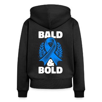 Alopecia Areata Bewusstsein Haarausfall - Frauen Premium Bio Zip Hoodie - Schwarz - Hinten - Julia (174cm)