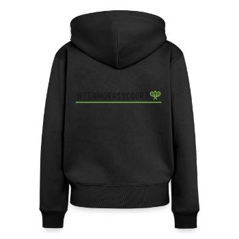 Raquette de joueur de tennis drôle - Sweat à capuche zippé Premium bio Femme - noir - Dos - Julia (174cm)