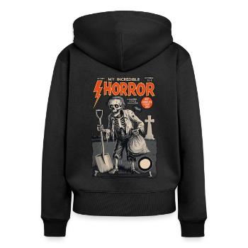 Lustiges Comic Cover Last Minute Kostüm - Frauen Premium Bio Zip Hoodie - Schwarz - Hinten - Julia (174cm)