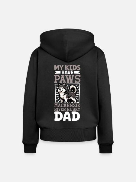 Mackenzie River Husky Papa - Frauen Premium Bio Zip Hoodie - Schwarz