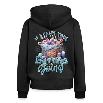 Tricot au crochet - Sweat à capuche zippé Premium bio Femme - noir - Dos - Julia (174cm)