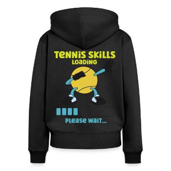 Drôle de joueur de tennis Raquette Tennis - Sweat à capuche zippé Premium bio Femme - noir - Dos - Julia (174cm)