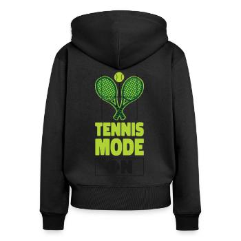 Drôle de joueur de tennis Raquette Tennis - Sweat à capuche zippé Premium bio Femme - noir - Dos - Julia (174cm)