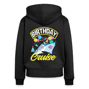 Geburtstagskreuzfahrt Partyspaß Ballons - Frauen Premium Bio Zip Hoodie - Schwarz - Hinten - Julia (174cm)