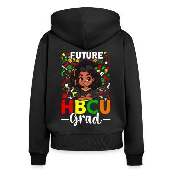 Future HBCU - Women's Premium Organic Zip Hoodie - black - Back - Julia (174cm)