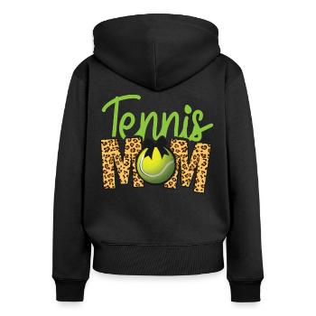 Drôle de joueur de tennis raquette maman - Sweat à capuche zippé Premium bio Femme - noir - Dos - Julia (174cm)