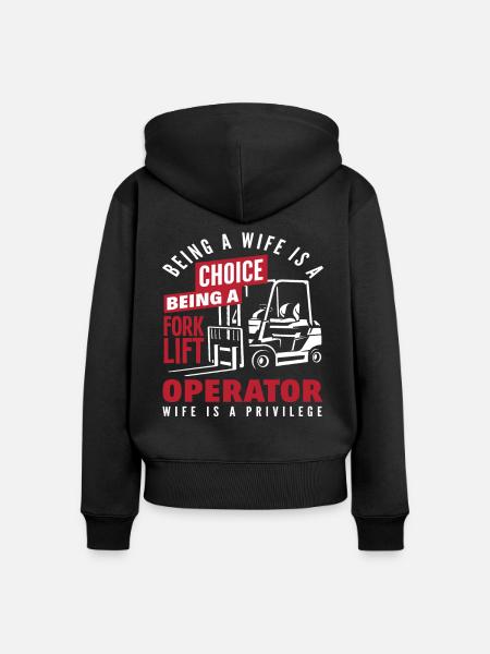 Gabelstaplerfahrer Wahl Privileg Design - Frauen Premium Bio Zip Hoodie - Schwarz