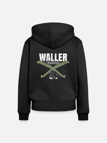 Waller Angeln - Frauen Premium Bio Zip Hoodie - Schwarz