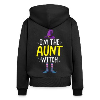 I'm the Aunt Witch - Women's Premium Organic Zip Hoodie - black - Back - Julia (174cm)