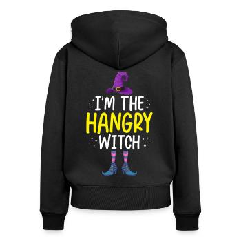 I'm the Hangry Witch - Frauen Premium Bio Zip Hoodie - Schwarz - Hinten - Julia (174cm)