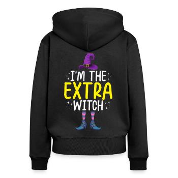 Je suis la sorcière supplémentaire - Sweat à capuche zippé Premium bio Femme - noir - Dos - Julia (174cm)