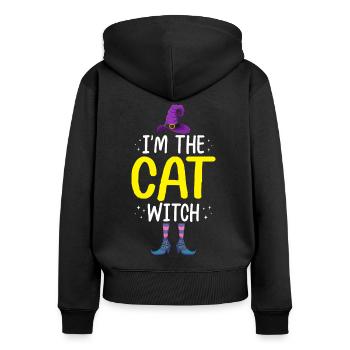I'm the Cat Witch - Women's Premium Organic Zip Hoodie - black - Back - Julia (174cm)