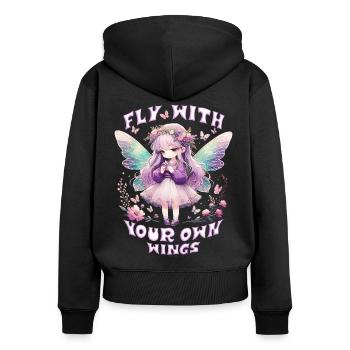 Fee Fairy Fairycore - Women's Premium Organic Zip Hoodie - black - Back - Julia (174cm)
