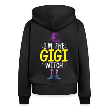 I'm the Gigi Witch - Women's Premium Organic Zip Hoodie - black - Back - Julia (174cm)