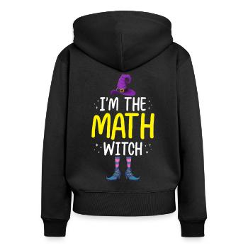 Je suis la sorcière des mathématiques - Sweat à capuche zippé Premium bio Femme - noir - Dos - Julia (174cm)