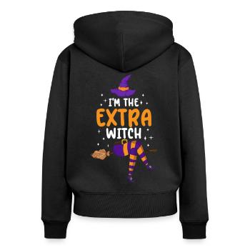 Je suis la sorcière supplémentaire - Sweat à capuche zippé Premium bio Femme - noir - Dos - Julia (174cm)