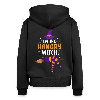 I'm the Hangry Witch - Frauen Premium Bio Zip Hoodie - Schwarz - Hinten - Julia (174cm)