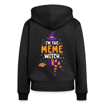 I'm the Meme Witch - Women's Premium Organic Zip Hoodie - black - Back - Julia (174cm)