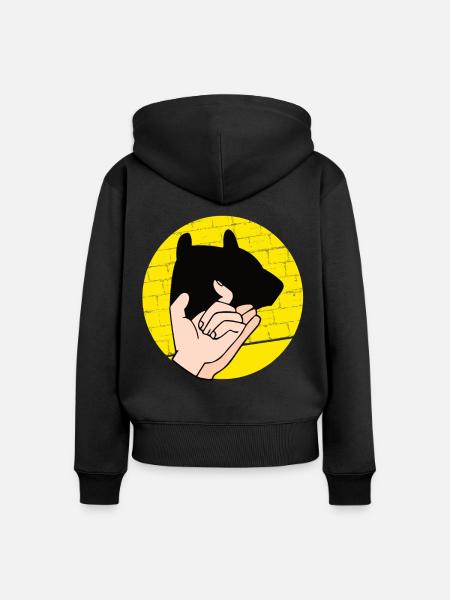 Handschattenpuppenspiel Puppen - Frauen Premium Bio Zip Hoodie - Schwarz