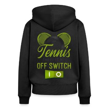 Drôle de joueur de tennis Raquette Tennis - Sweat à capuche zippé Premium bio Femme - noir - Dos - Julia (174cm)