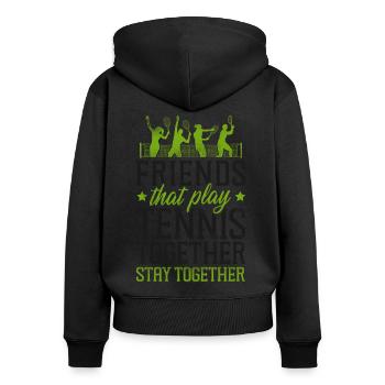 Funny Tennis Player Racket Friends - Women's Premium Organic Zip Hoodie - black - Back - Julia (174cm)