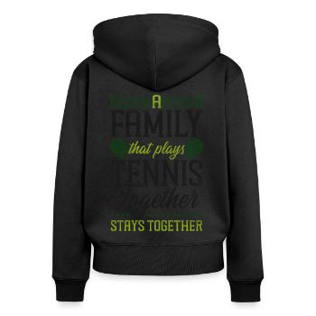 drôle de joueur de tennis raquette famille - Sweat à capuche zippé Premium bio Femme - noir - Dos - Julia (174cm)