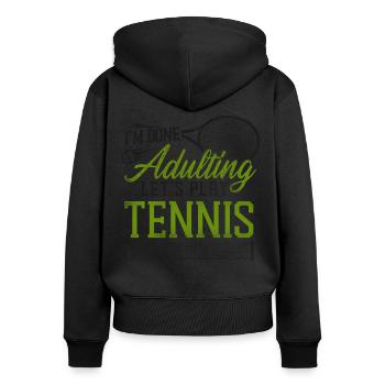 drôle de raquette de joueur de tennis je suis - Sweat à capuche zippé Premium bio Femme - noir - Dos - Julia (174cm)