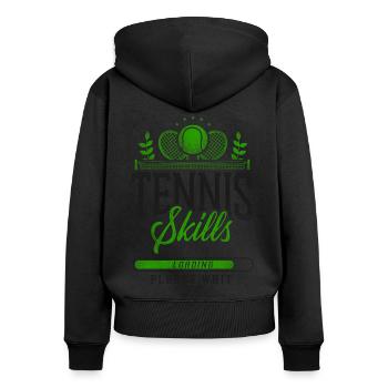 Drôle de joueur de tennis Raquette Tennis - Sweat à capuche zippé Premium bio Femme - noir - Dos - Julia (174cm)